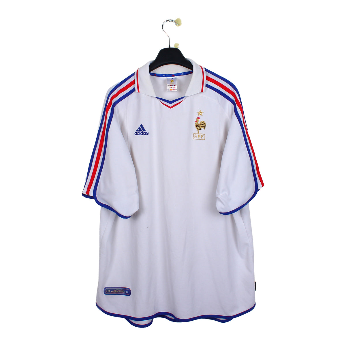 Maillot De Football Vintage Equipe De France Extérieur N°18, Saison 2000-2001, Adidas, XL