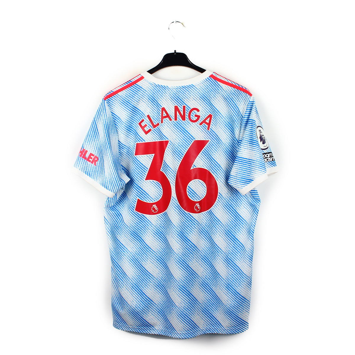 Maillot Manchester United Troisième Kit 2021/2022 - Joueur Elanga #36, Taille S Adulte - Occasion