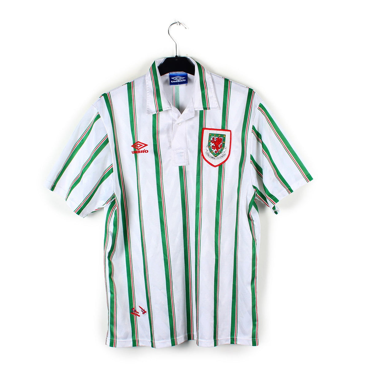 Maillot Vintage Pays De Galles Rugby Union Coupe Du Monde 1991 - Taille M, Coton, Occasion (légèrement Décoloré)