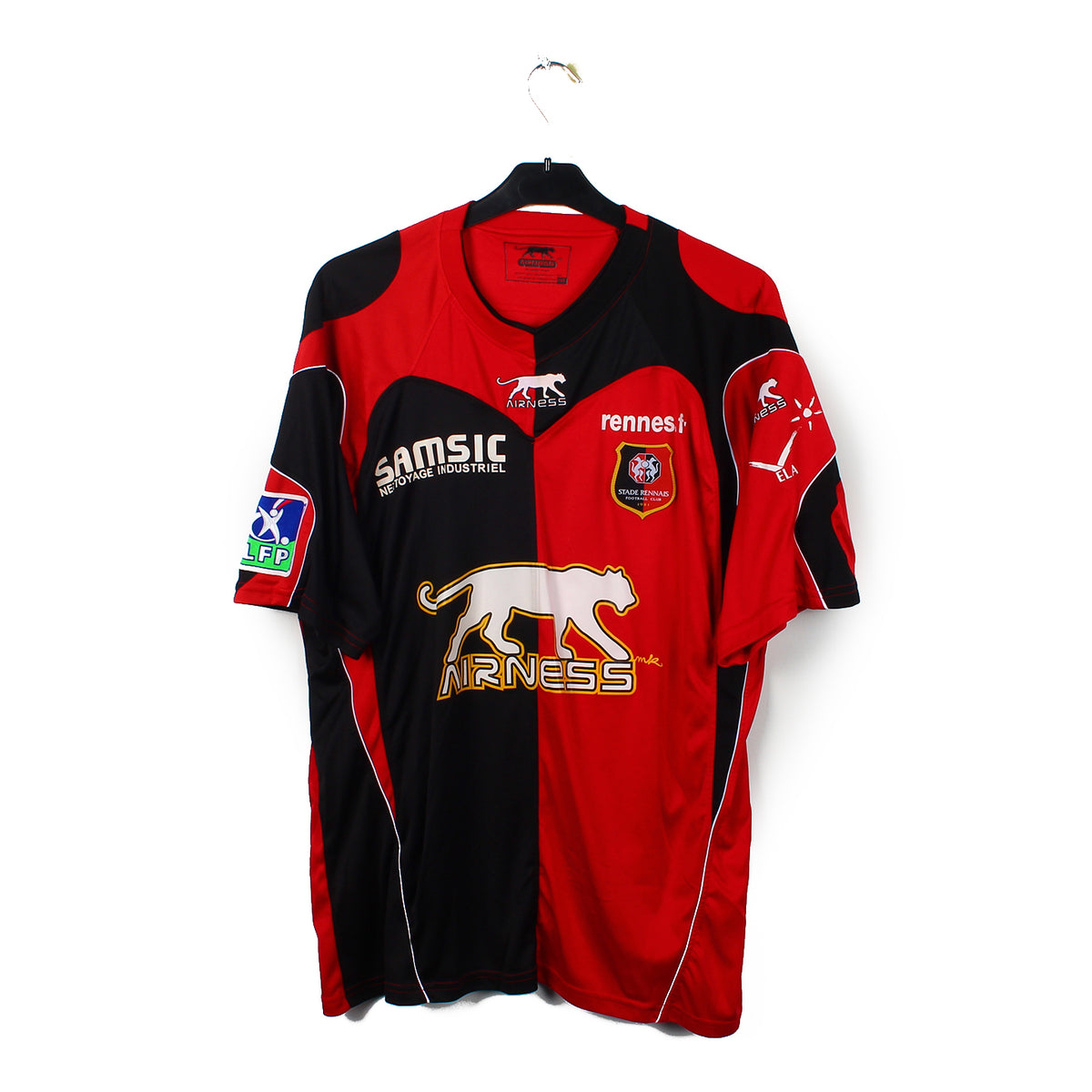 Short Vintage Stade Rennais Airness #5 – 2004, Rouge Et Noir, Taille L