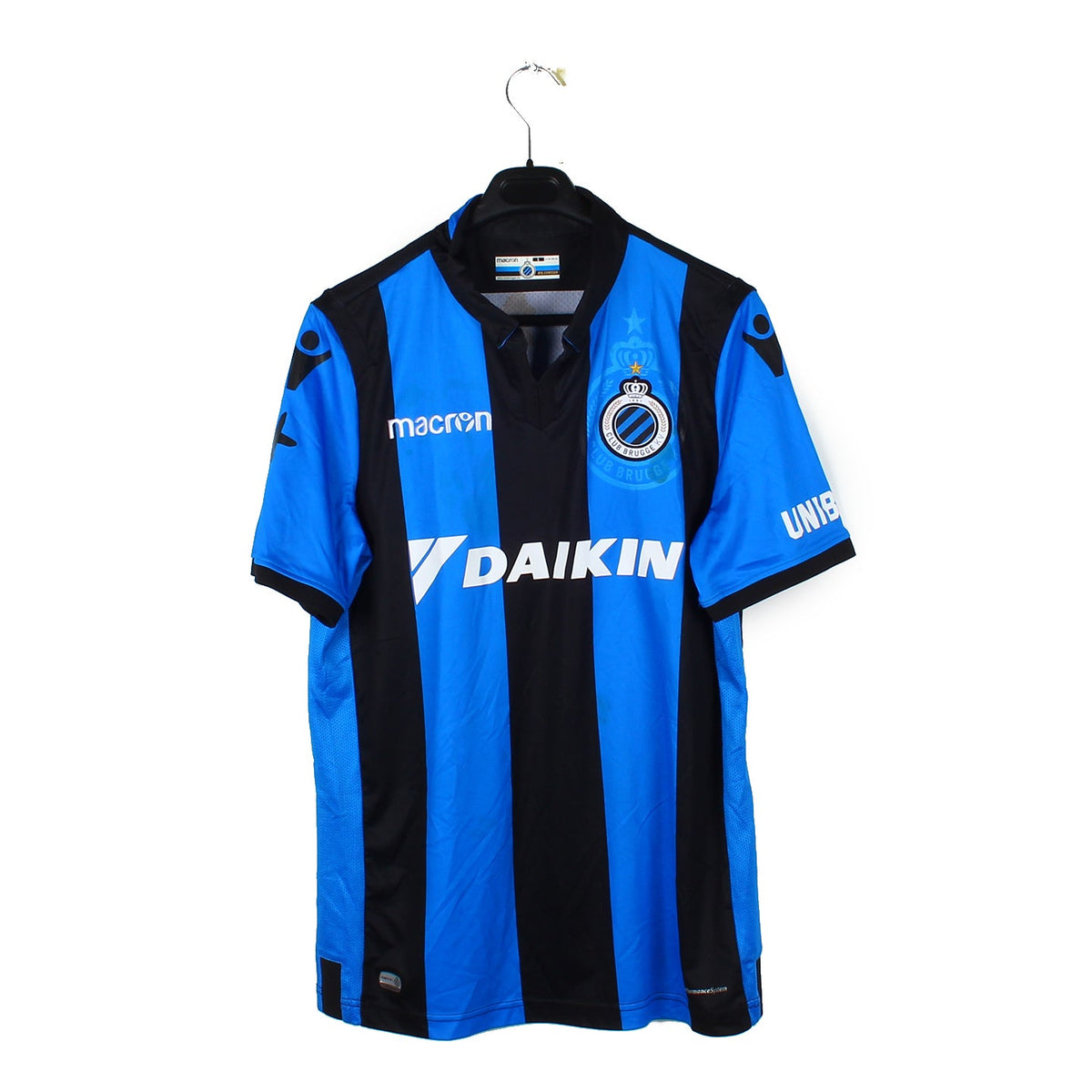 Maillot Vintage Kopa ES Bruges - Polyamide Années 80 - Rouge Et Bleu - Taille S (11-12 Ans)