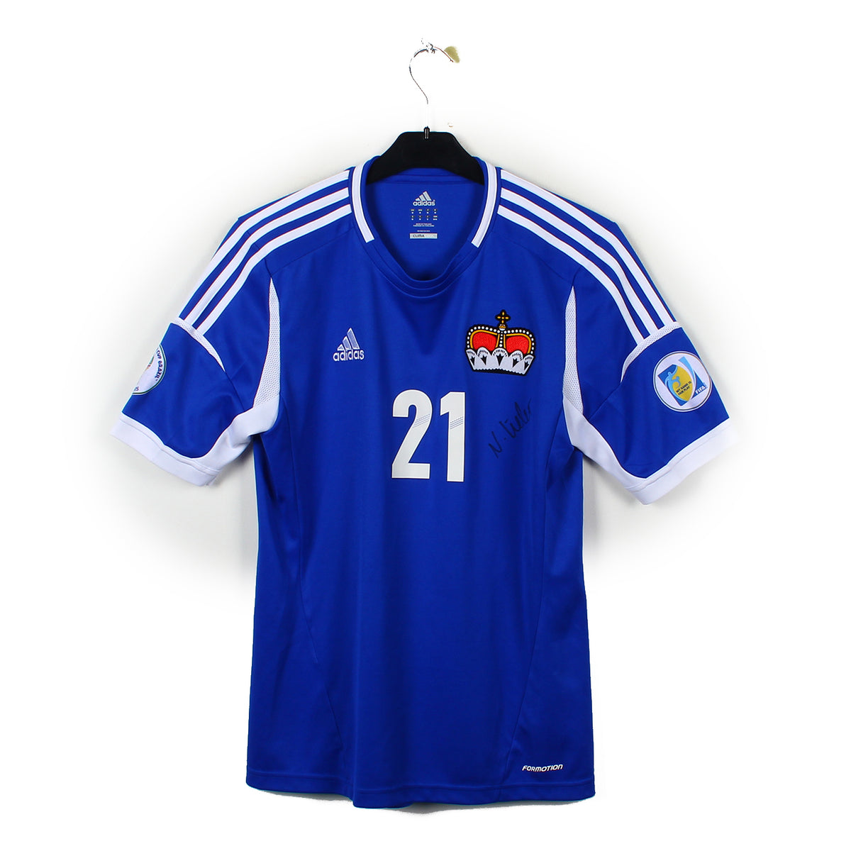 Maillot De Football Liechtenstein 2010-2012 Match Porté Par Christen M - Taille L, Adidas, Occasion