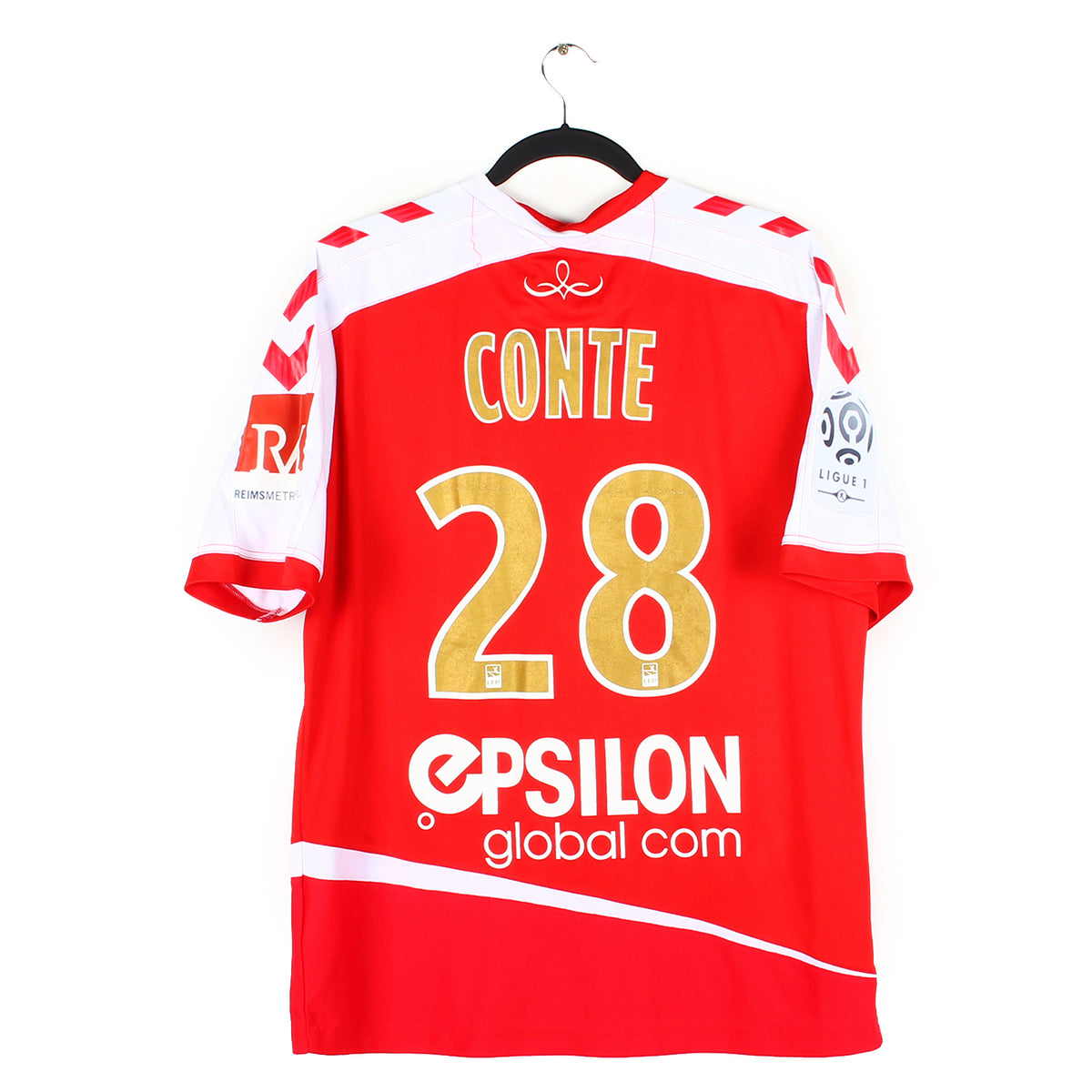 Maillot De Foot Stade De Reims 2008/2009, Domicile, XL, Porté, Kermorgant #18, Lotto