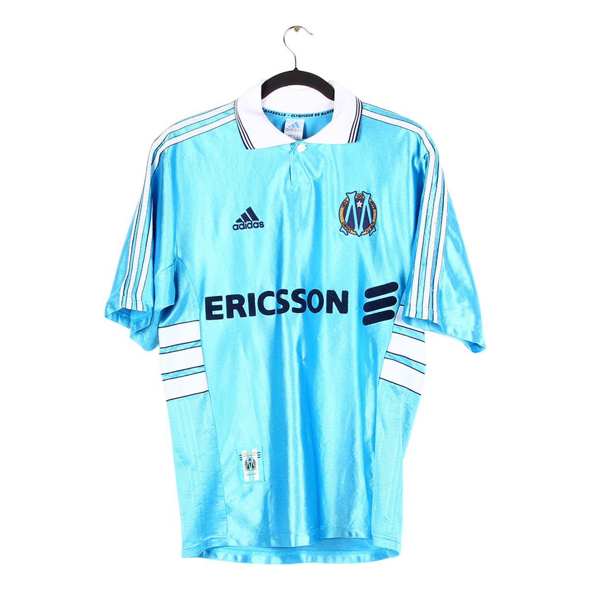 Maillot football vintage Olympique de Marseille domicile #11 Ravanelli saison 1998-1999 Maillot football vintage Olympique de Marseille domicile #11 Ravanelli saison 1998-1999