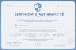Certificat d'authenticité exclusif VFA