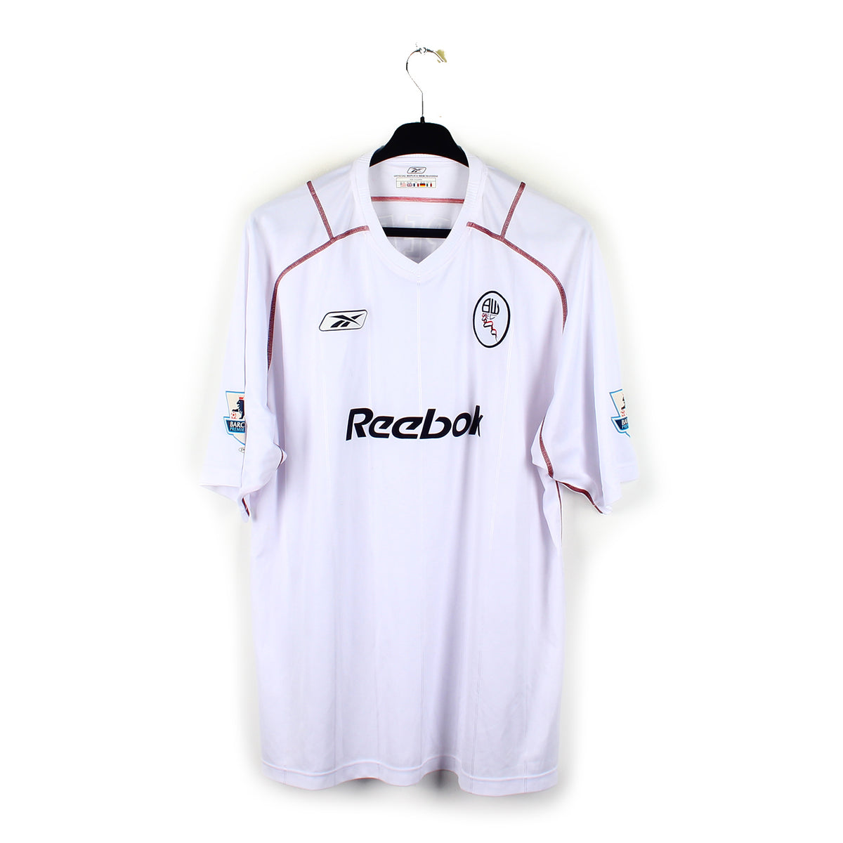 Maillot De Football Vintage Bolton Wanderers Reebok - Taille L/XL, Blanc, Occasion En Excellent état