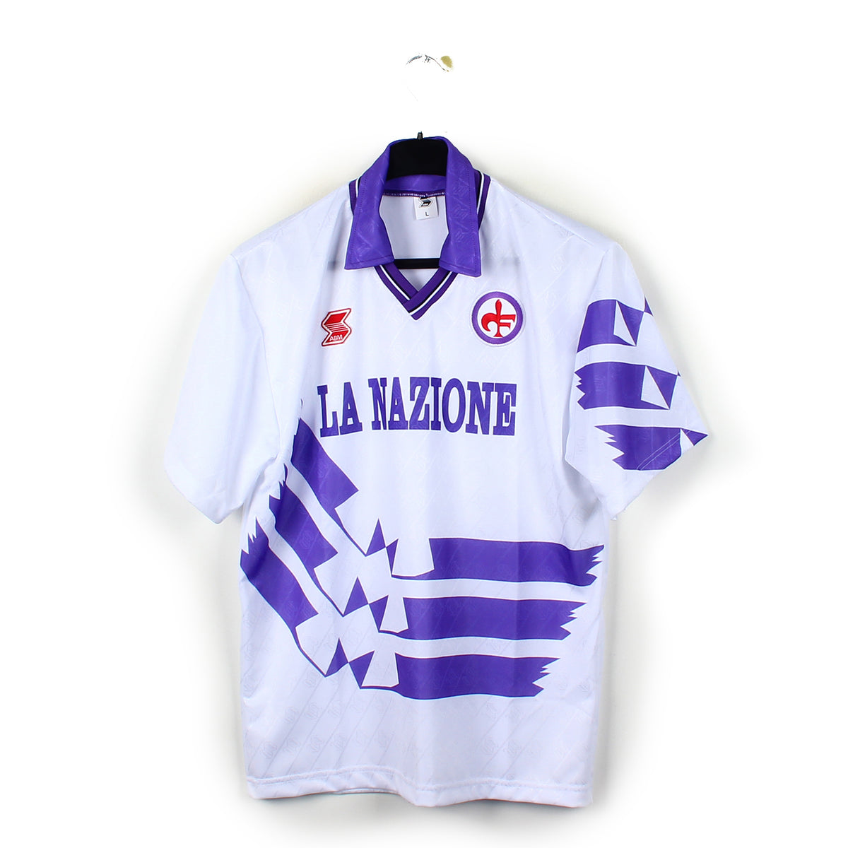 Fanion Vintage AJ Auxerre Vs Fiorentina - Coupe UEFA 1990, Blanc Et Violet