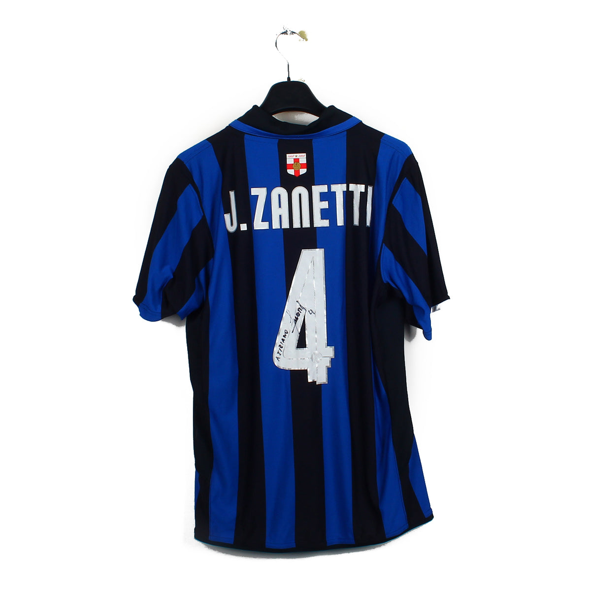 2007/08 - Inter Milan - Zanetti #4 (M) *centenaire* *signé*