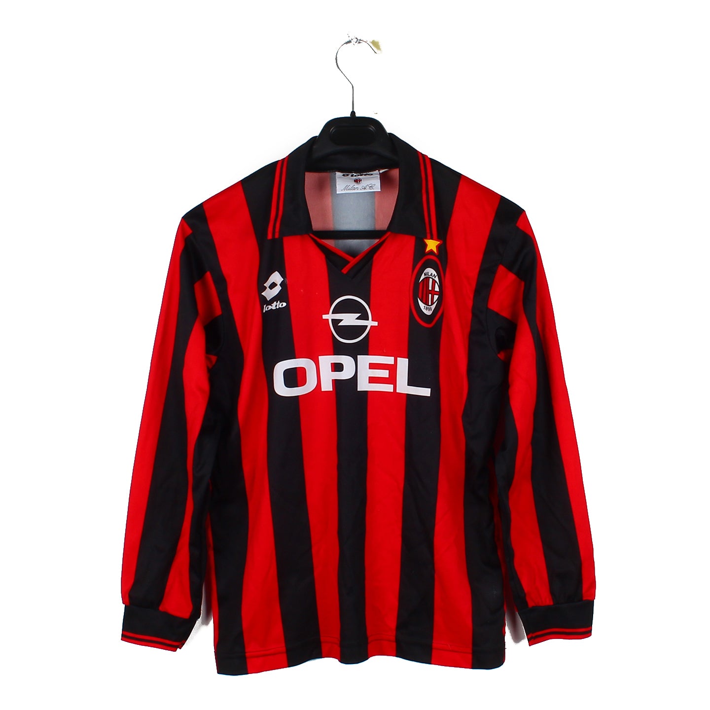 AC Milan Home Maillot de foot 1996 - 1997. Sponsored by Opel AC Milan Home Maillot de foot 1996 - 1997. Sponsored by Opel
