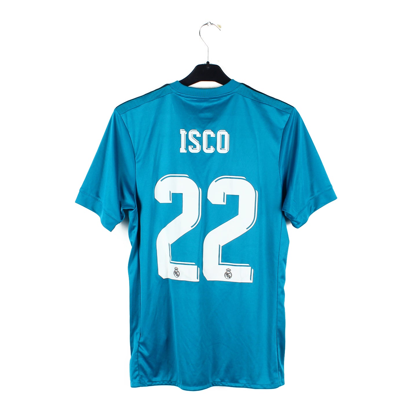 Isco avec le maillot exterieur de Real Madrid de la saison 2017