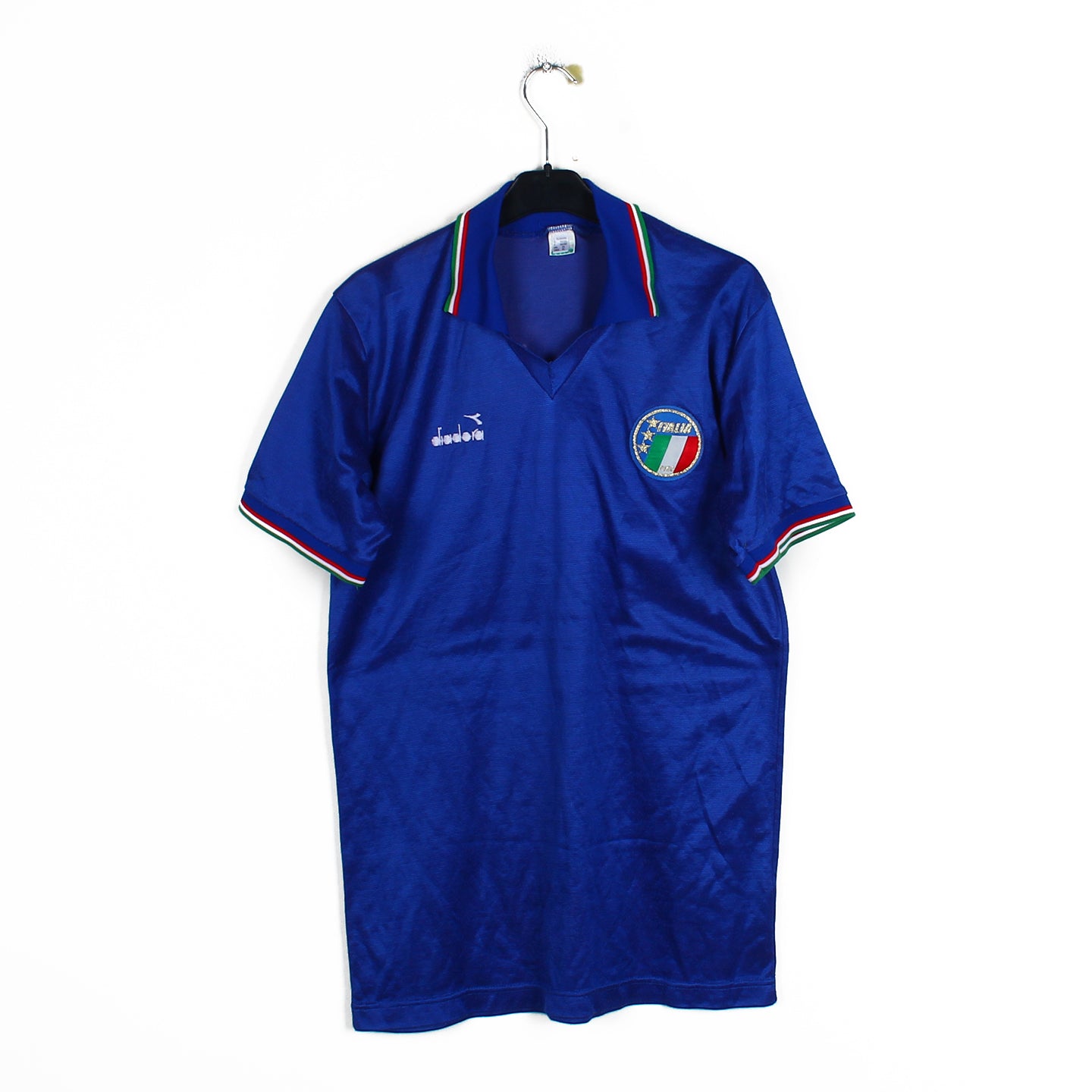 Maillot Vintage Diadora Italie Football - Années 90 - Taille S - Rouge - Fabriqué En Italie