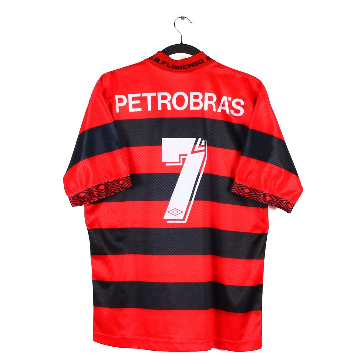 Maillot Flamengo Vintage Années 80 Rayures Rouge Noir Brésil Taille L