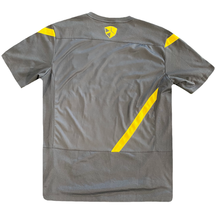 maillot barcelone gris et jaune vintage saison 2011-2012 qatar foundation