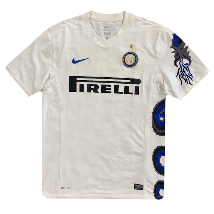 maillot inter milan vintage saison 2010-2011 dragon firelli nike blanc