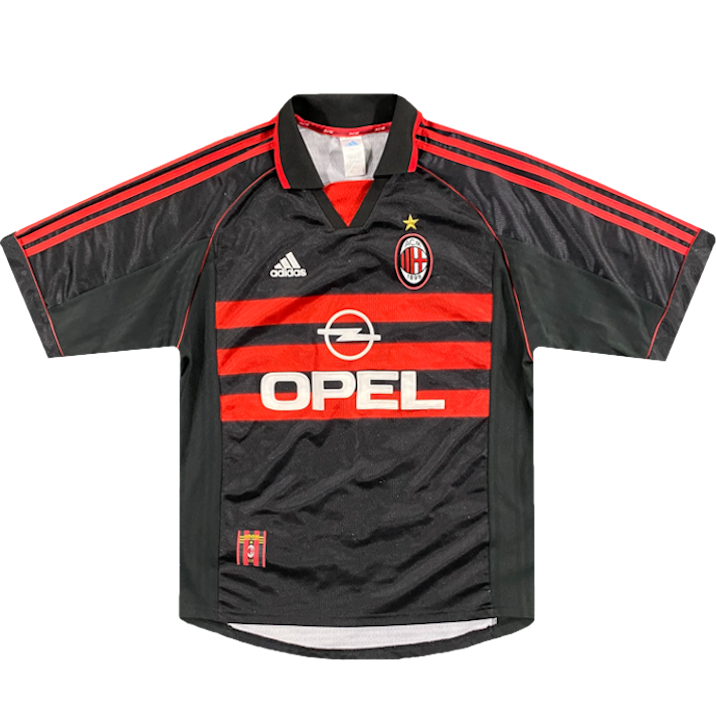 maillot milan ac vintage saison 1998-1999 opel adidas