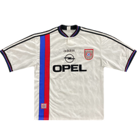 maillot bayern munich vintage blanc saison 1995-1996 opel adidas