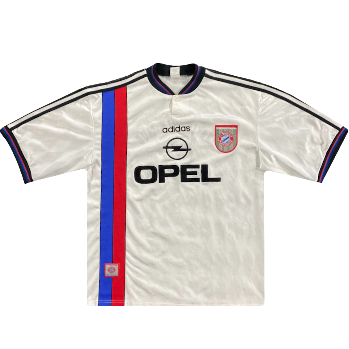 maillot bayern munich vintage blanc saison 1995-1996 opel adidas